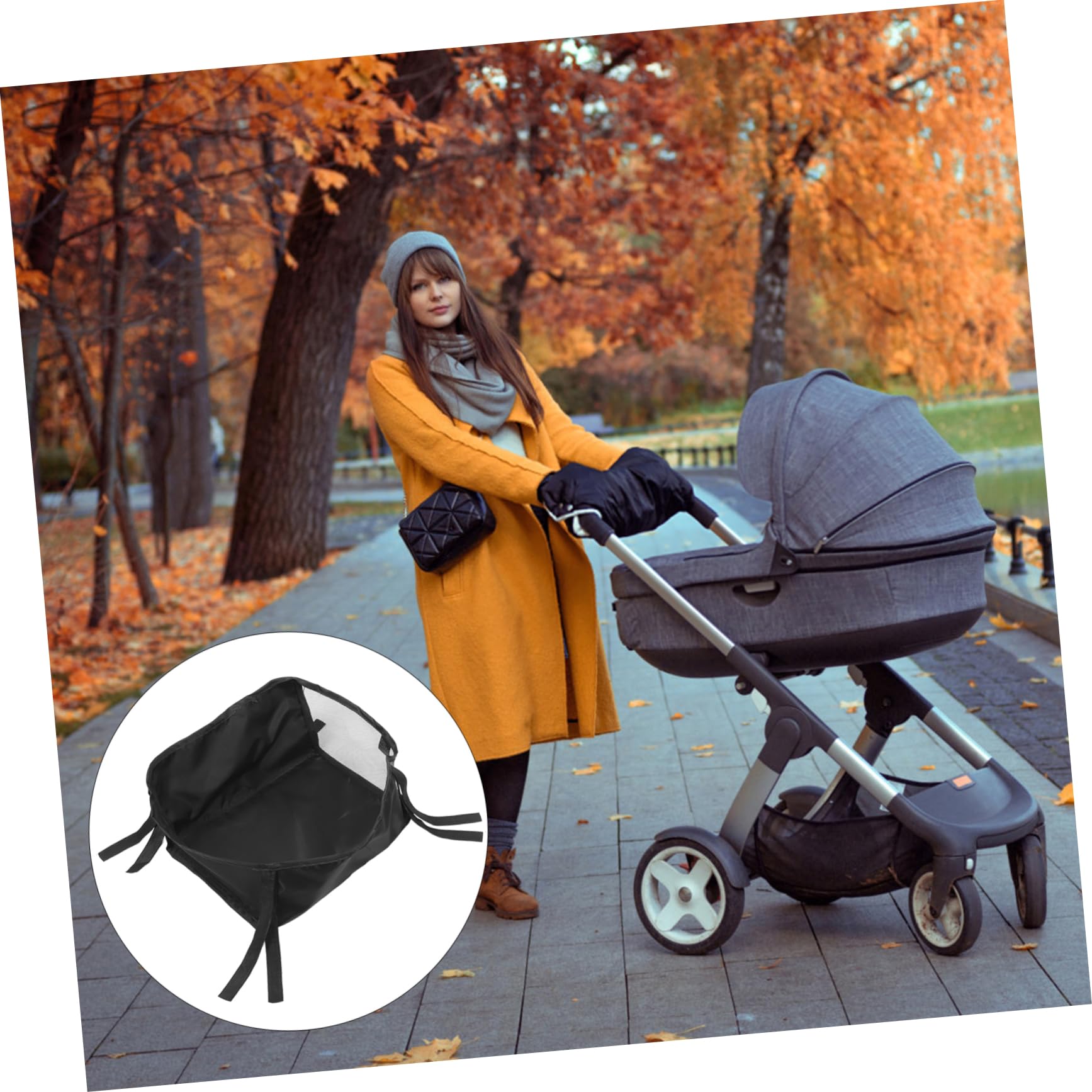 HANABASS 5 Piezas Bolsa Organizadora para Carrito de Resistente Oxford Fácil Instalación Cesta Inferior Flexible para y Accesorios Almacenamiento Seguro y Práctico para Cochecitos Pequeños