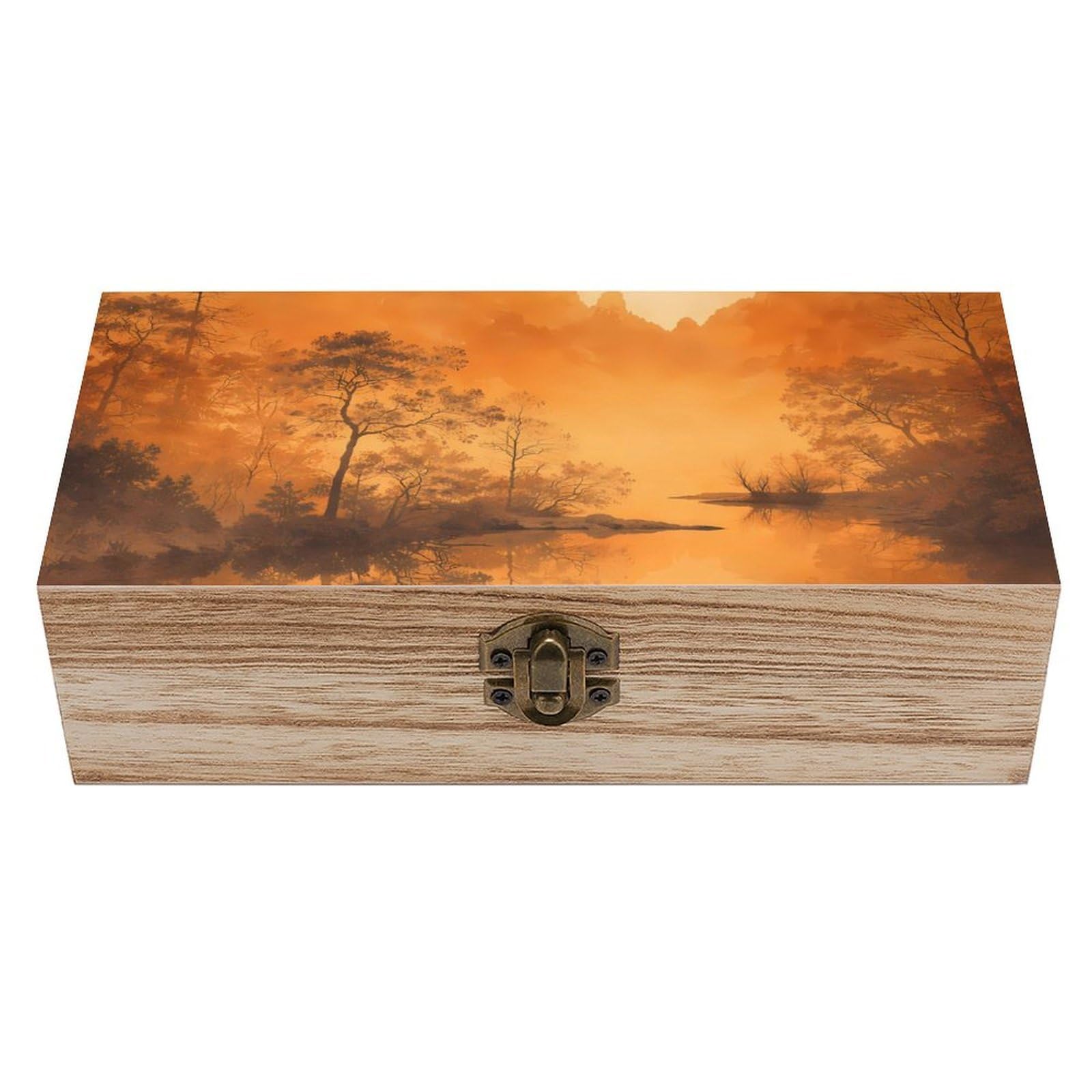HLBSDM Trees And Landscape Wooden Storage Box