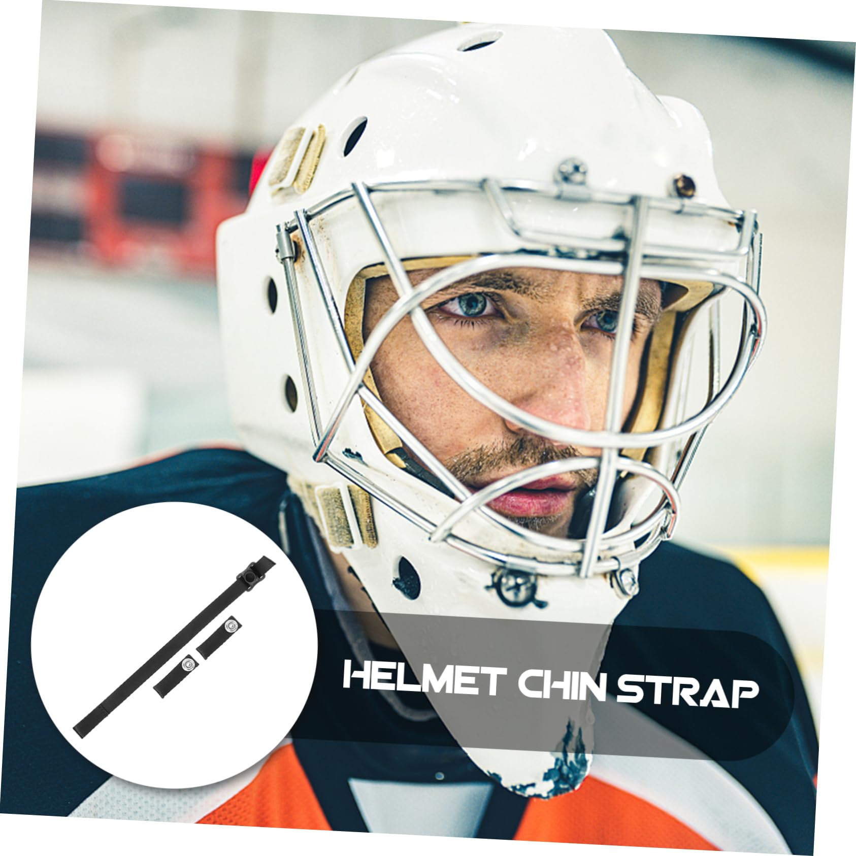 HEMOTON Correa De Barbilla De Casco De Repuesto Protector Reemplazo Acolchado Mentón Hockey Universal Accesorios De Casco Banda Hebilla Deportes Poliéster Black