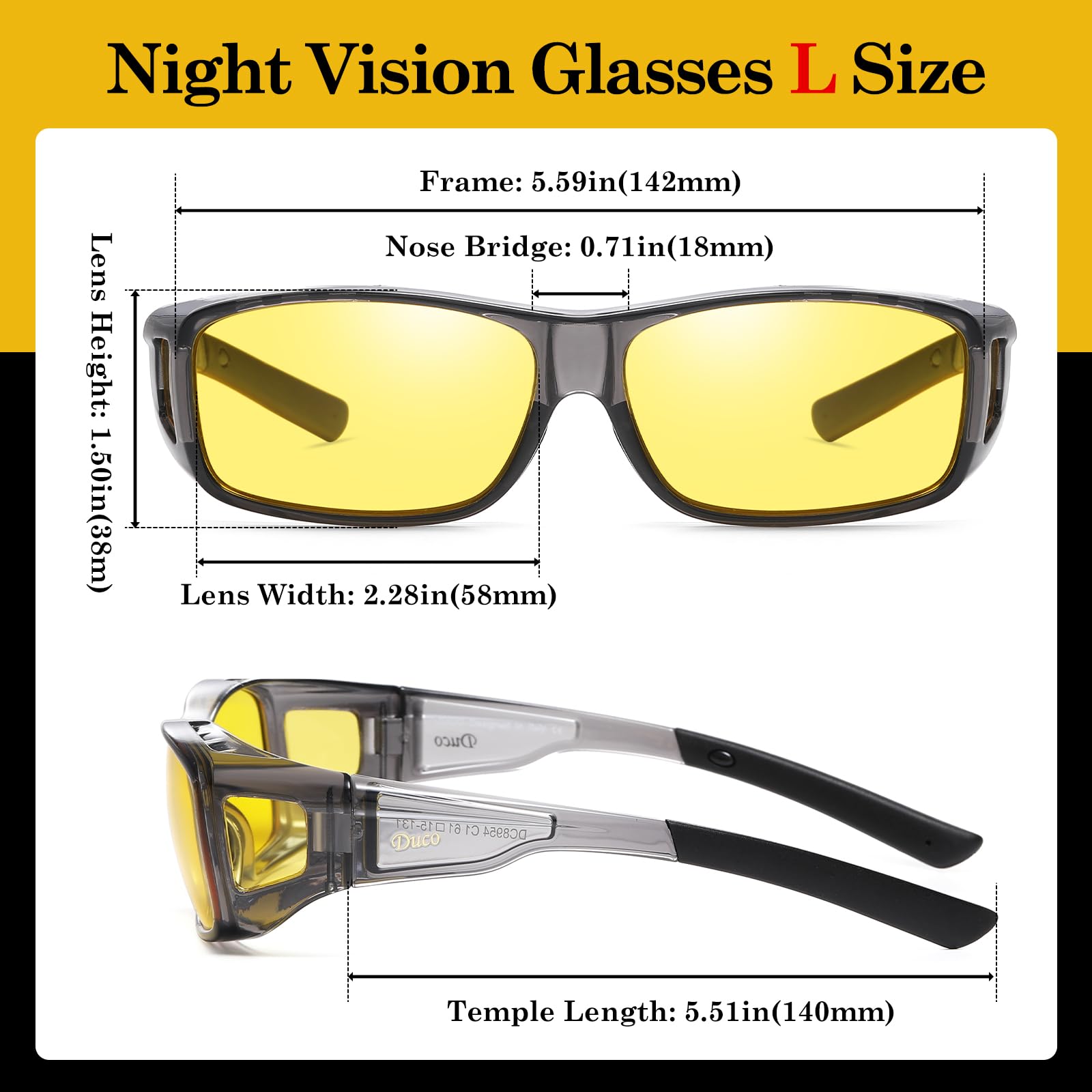 Snapklik.com : Night Vision Driving Glasses Fit Over Glasses For Men ...