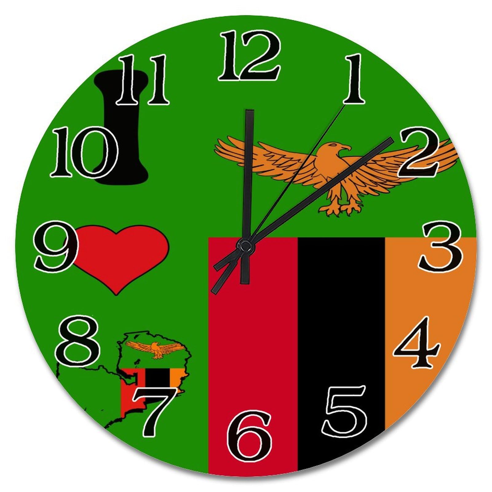 Horloge murale Zambie sans tic-tac pour bureau et cuisine rustique