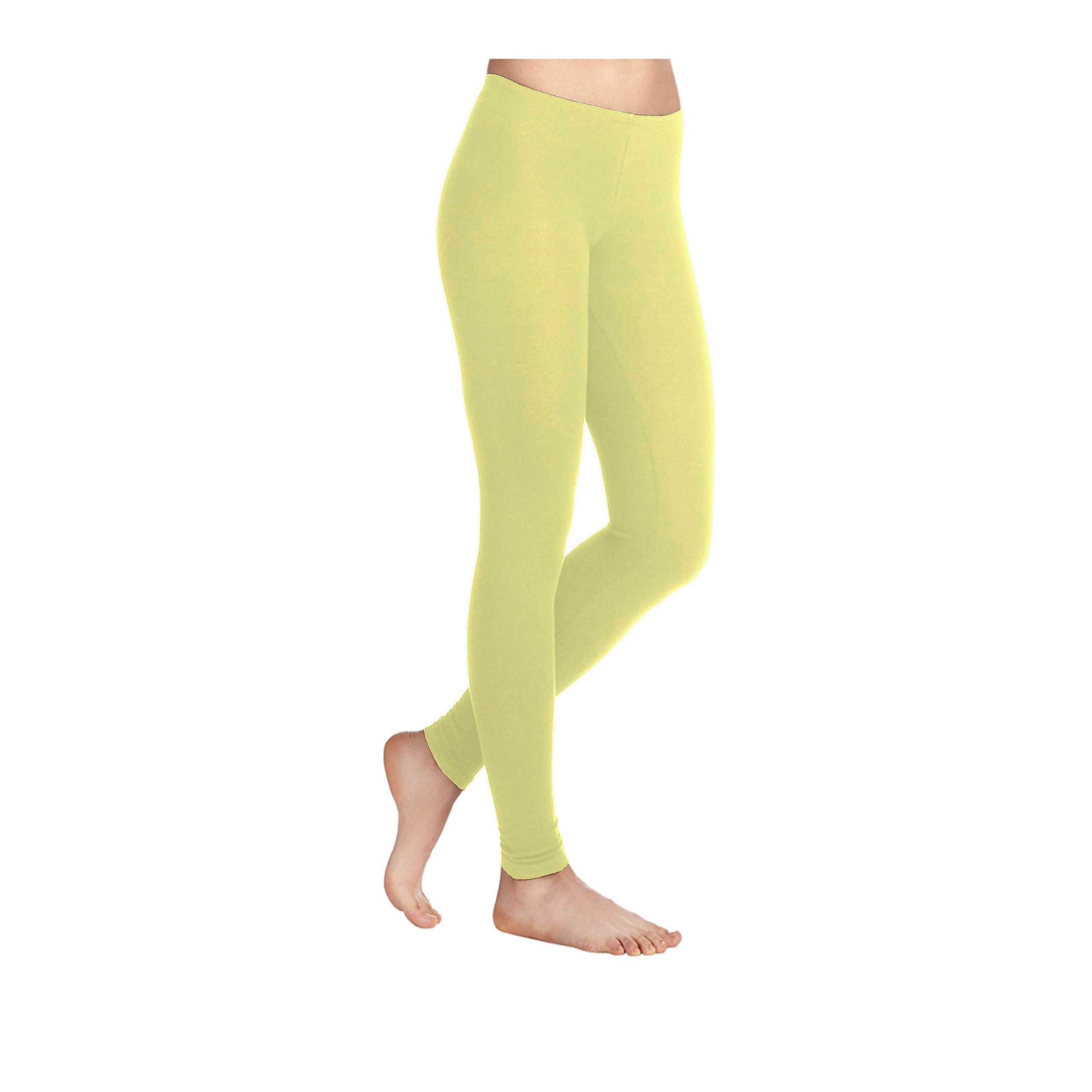 Missloved Plain Stretchy Viscose Elastane Leggings - XXXL to fit UK 22-24 - Yellow