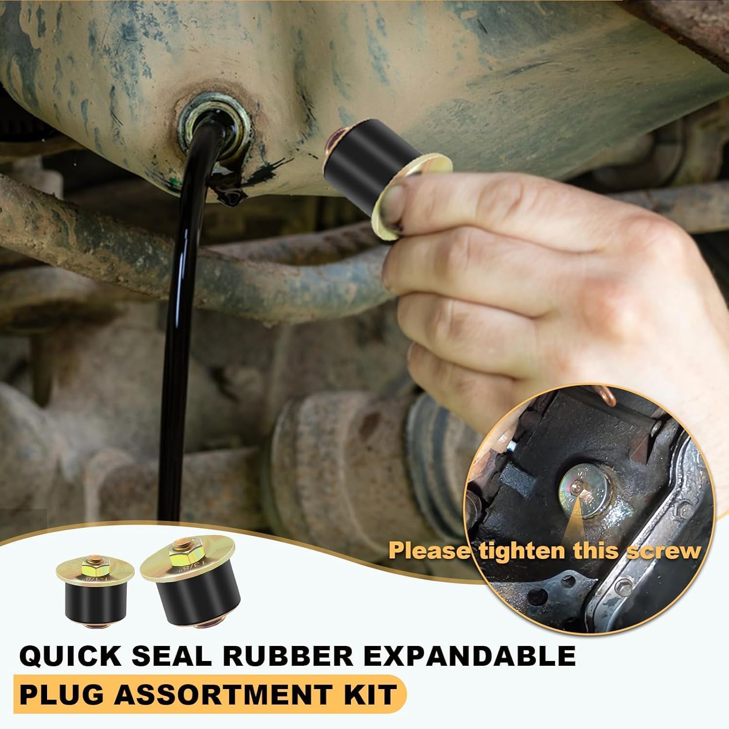 Siptenk 27pcs Expandable Freeze Rubber Plugs Assortment Kit, 13 Sizes Automotive Frost Expansion Plug Fit Hole 3/4" to 2-3/8" (19mm - 60mm)