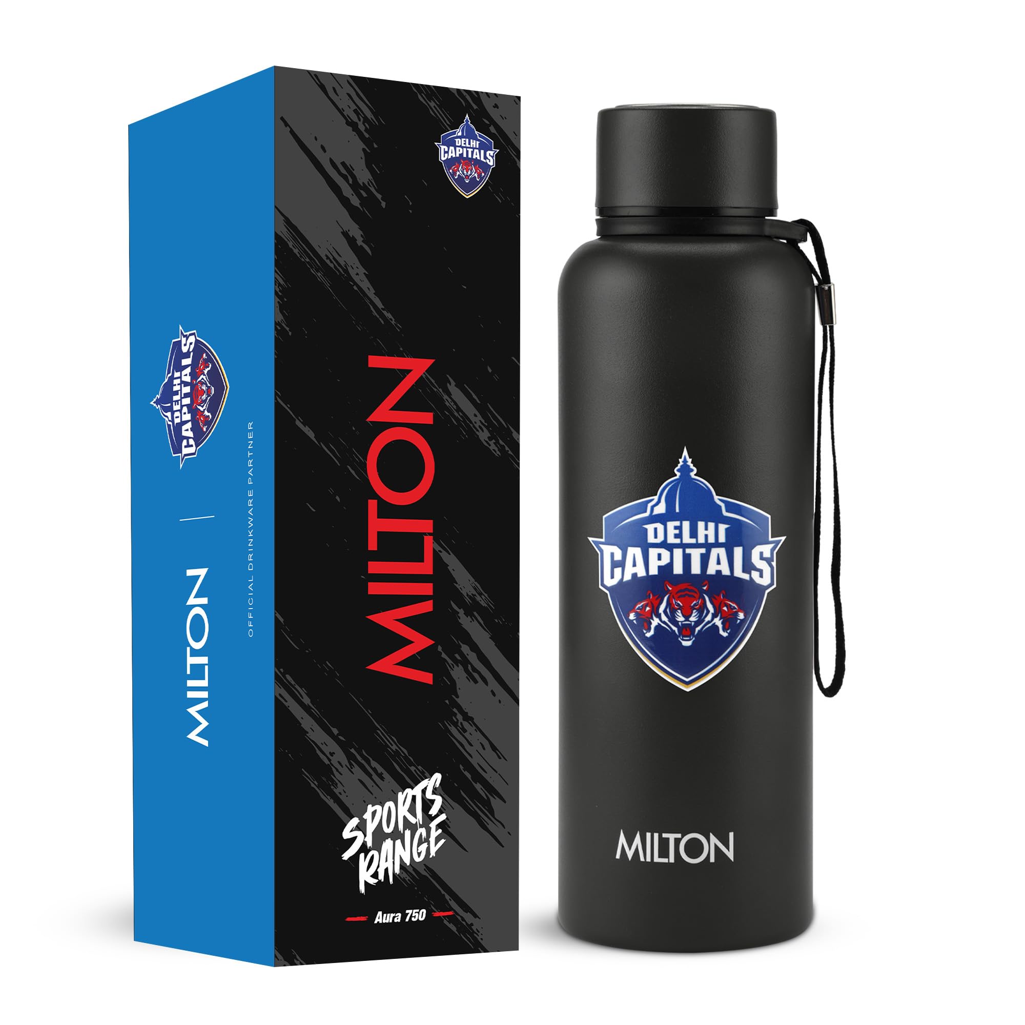 Milton Sports Aura 750 | CSK Official Drinkware Partner I Limited Edition Chennai Super Kings Water Bottle | Stainless Steel I 24 Hr Hot & Cold | Designed for Cricket Lovers | 725 ml | Blue