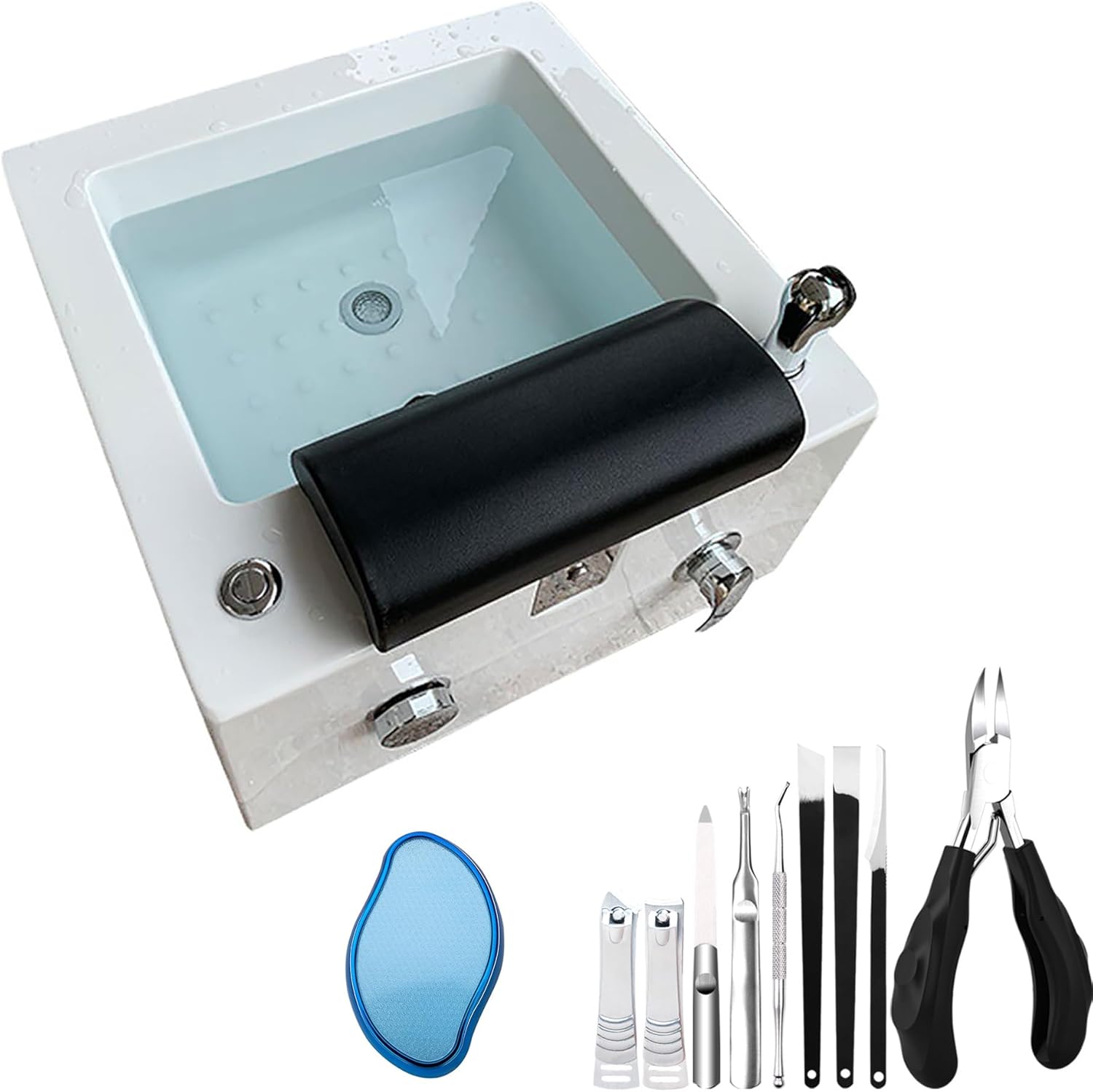 Acrylic Massage Footbath Square Footbath deep Foot Bath Spa with Massage Stress Relief for Fatigue and Tired Feet Colorful Lamp Footbath Best Pedicure at Home Spa Treatment ( Color : Type a , Size : 6