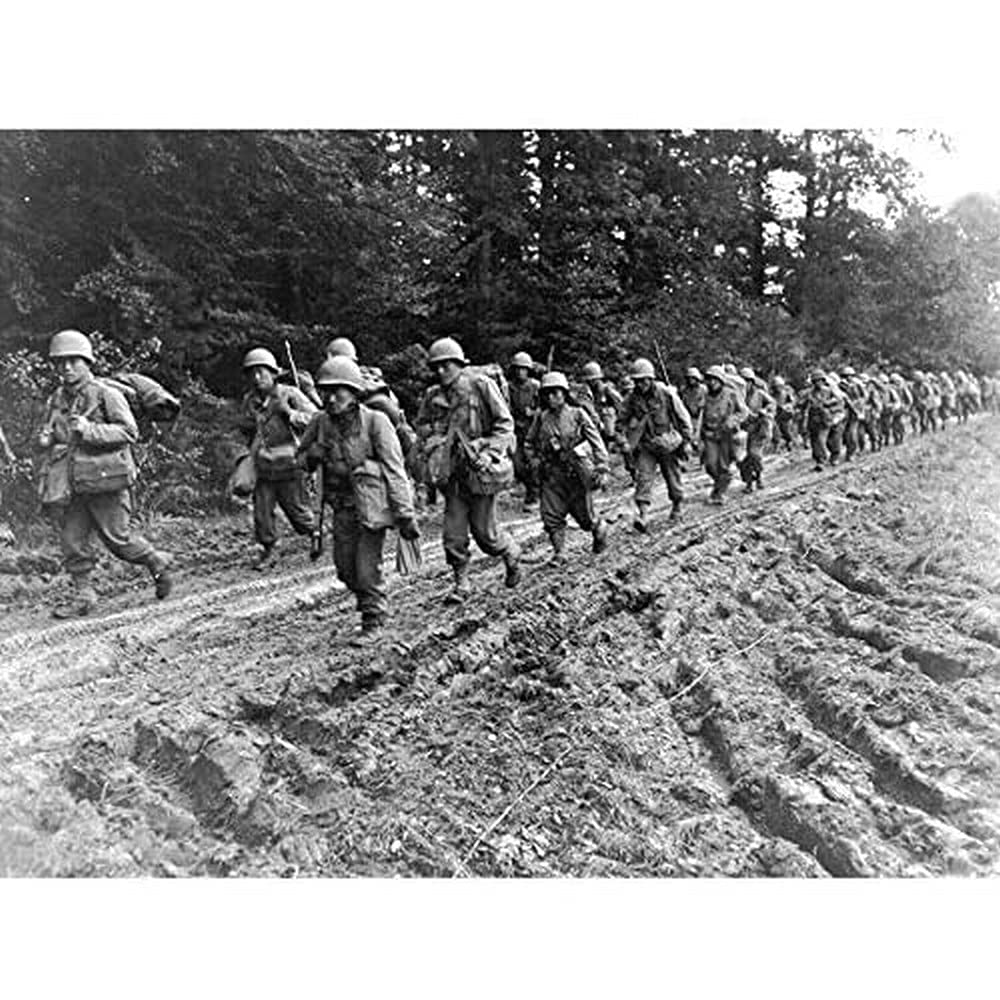 War WWII USA Japanese-American Regiment 1944 Photo Unframed Wall Art Print Poster Home Decor Premium