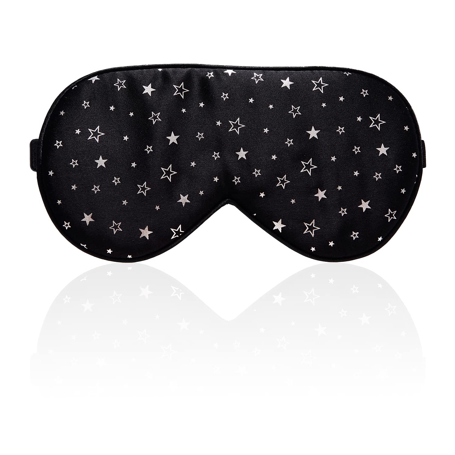 townssilk 100% Silk Sleep mask with Adjustable Strap,Comfortable and Super Soft Eye mask Ultimate Sleeping aid,blindford Silver Stars