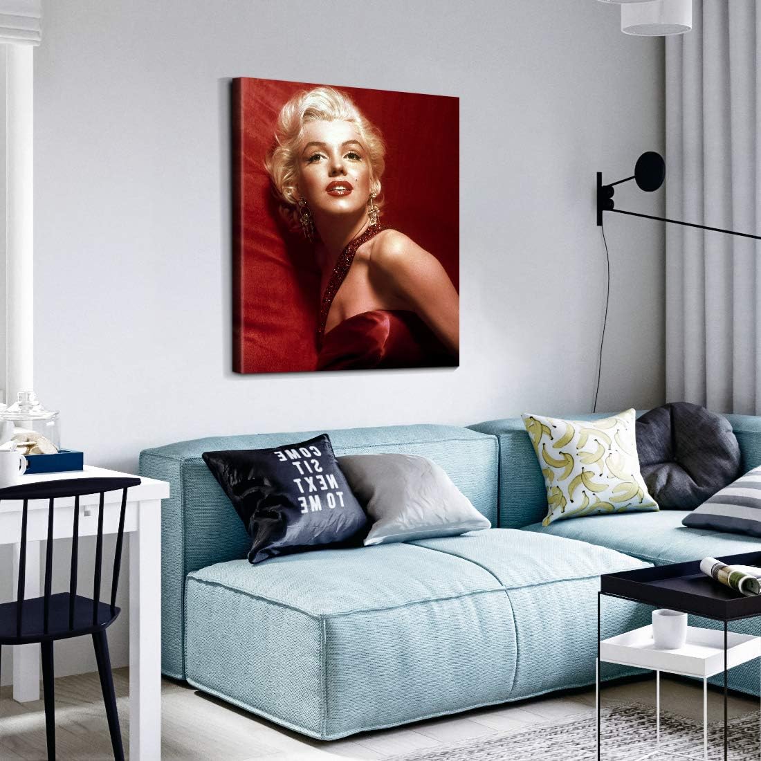 Denozer - Marilyn Monroe Canvas Wall Art Painting Classic Female Portrait Artwork for Living Room Bedroom Home Decor,Stretched and Framed Ready to Hang - 20" x 24"