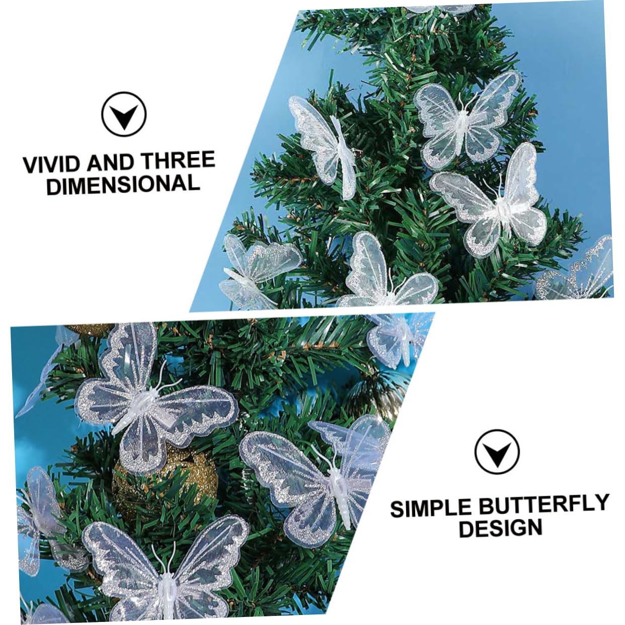 STOBOK 5 Sätze Künstliche Schmetterlingsdekorationen UV Dekorative Schmetterlingsornament Simulation Schmetterlinge Hochzeit Schmetterlingsapplikation Dekorieren Weiße 12 Stücke * 5
