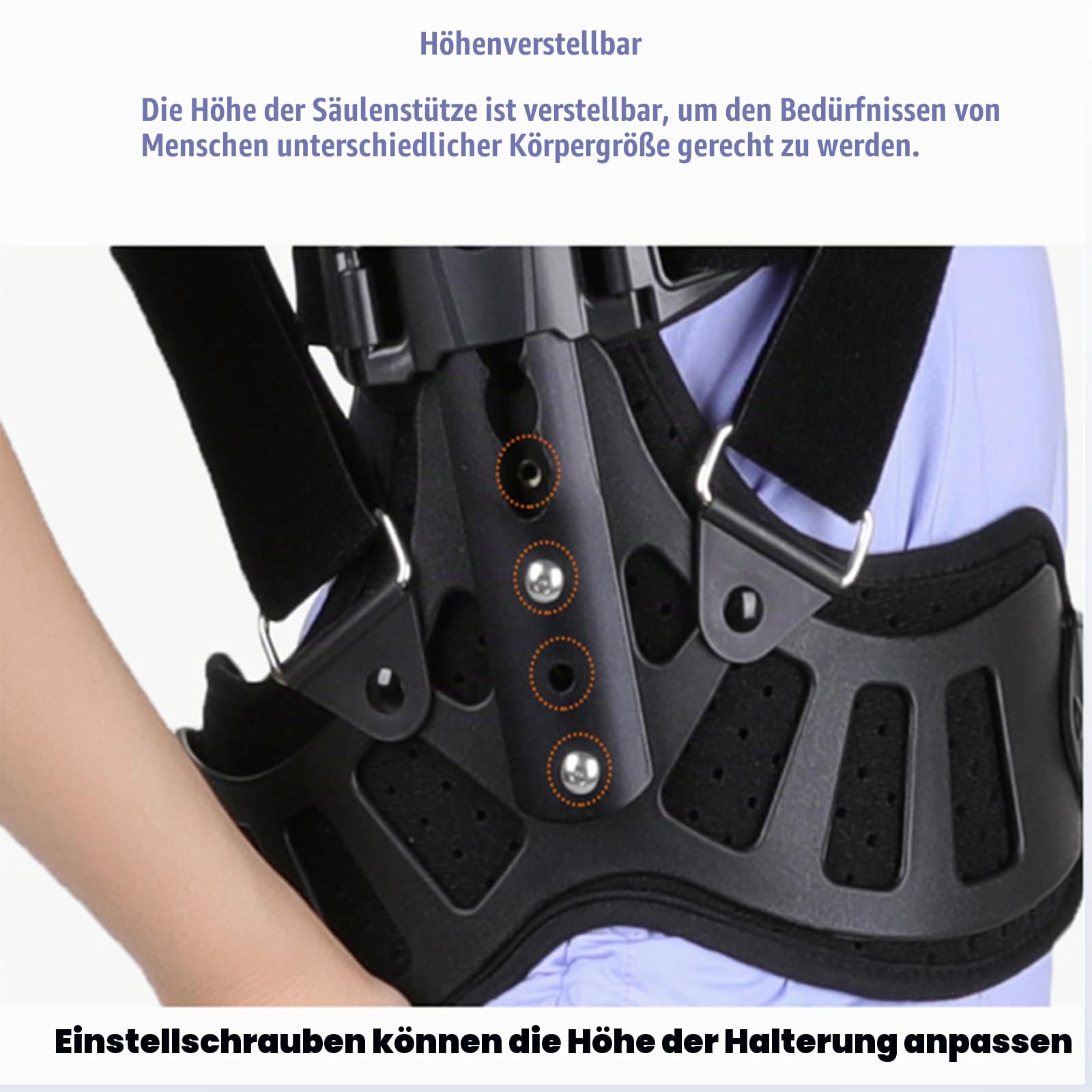SFKLYU Skoliose-Orthese, Skoliose-Haltungskorrektur, Verstellbarer Rücken, Zervikale Skoliose-Apparatur, Feste Zahnspange Für Männer Und Frauen