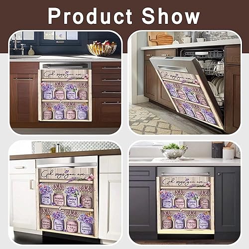 Miniatura 4 de Funda magnética para lavavajillas con diseño de mariposa violeta con texto en inglés "God Says You are Forgive" (Dios dice que eres perdonado) para