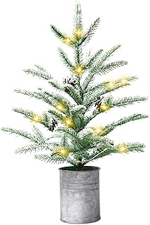 Small Christmas Tree 24 inch Mini Christmas Tree Pre-lit with 60 Lights ...