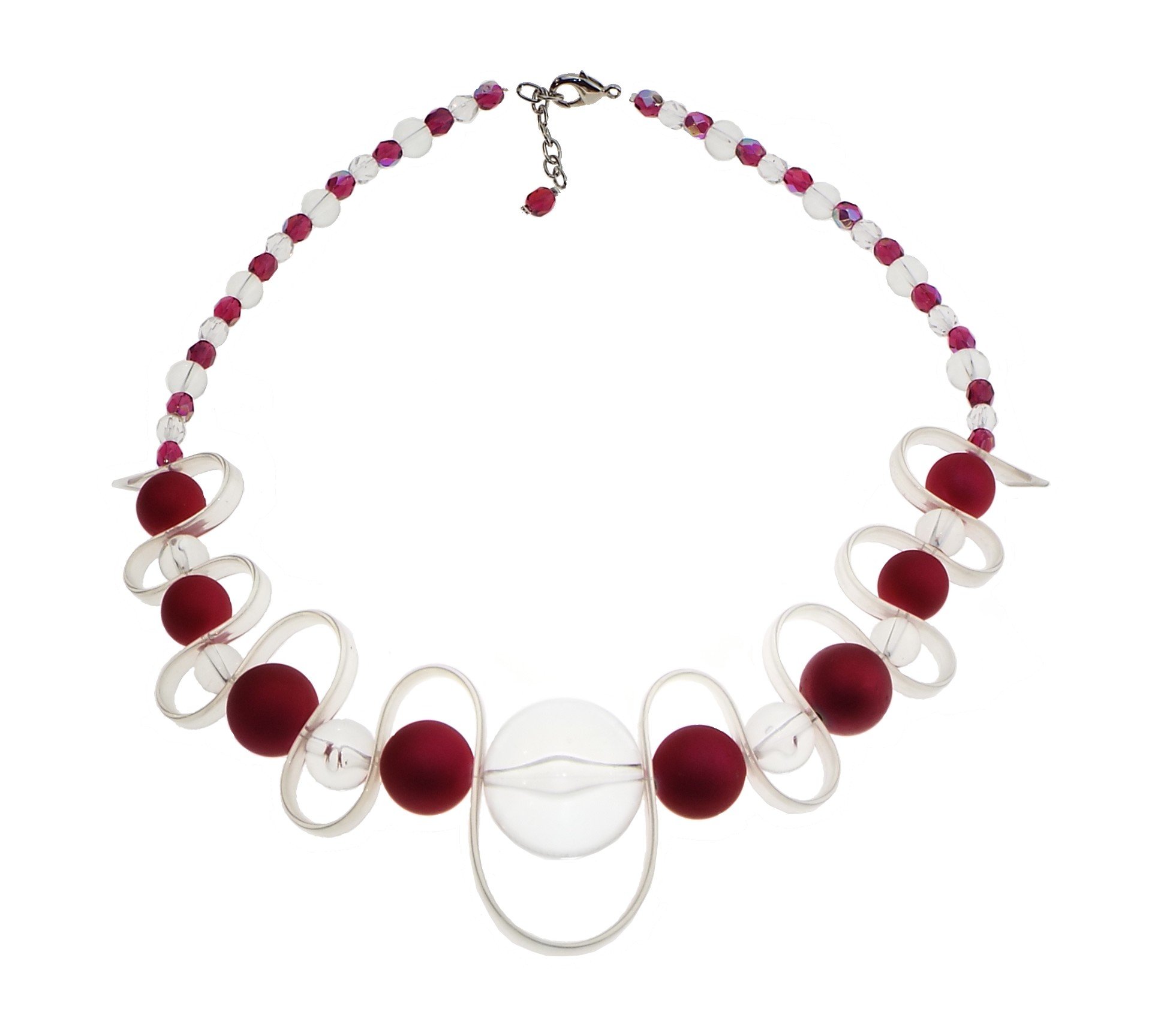 Set zigzag - cristal y fucsia - bisutería - Creación artesanal