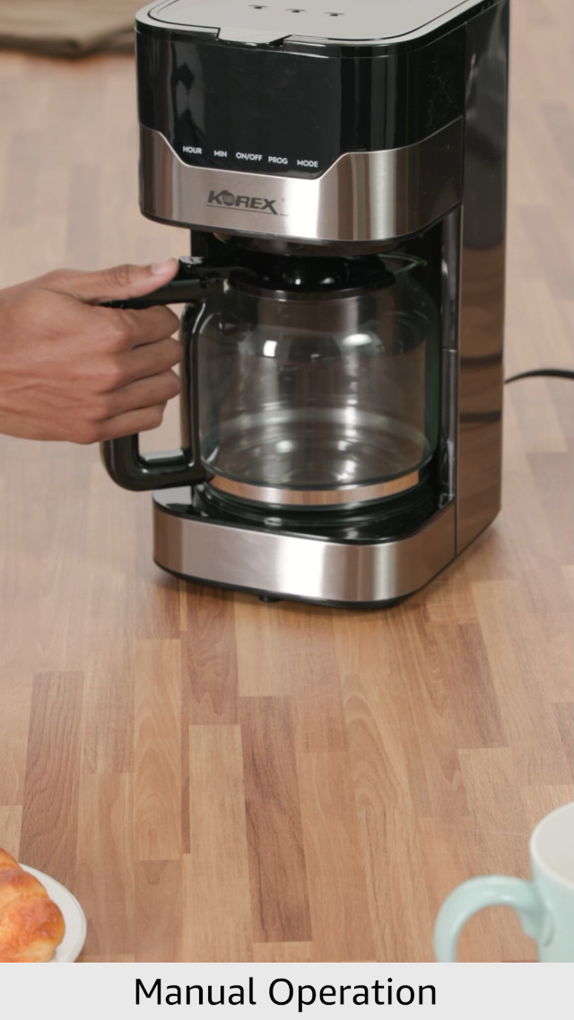 Korex Smart Coffee Maker, 1.5L Drip Filter Coffee Machine Easy