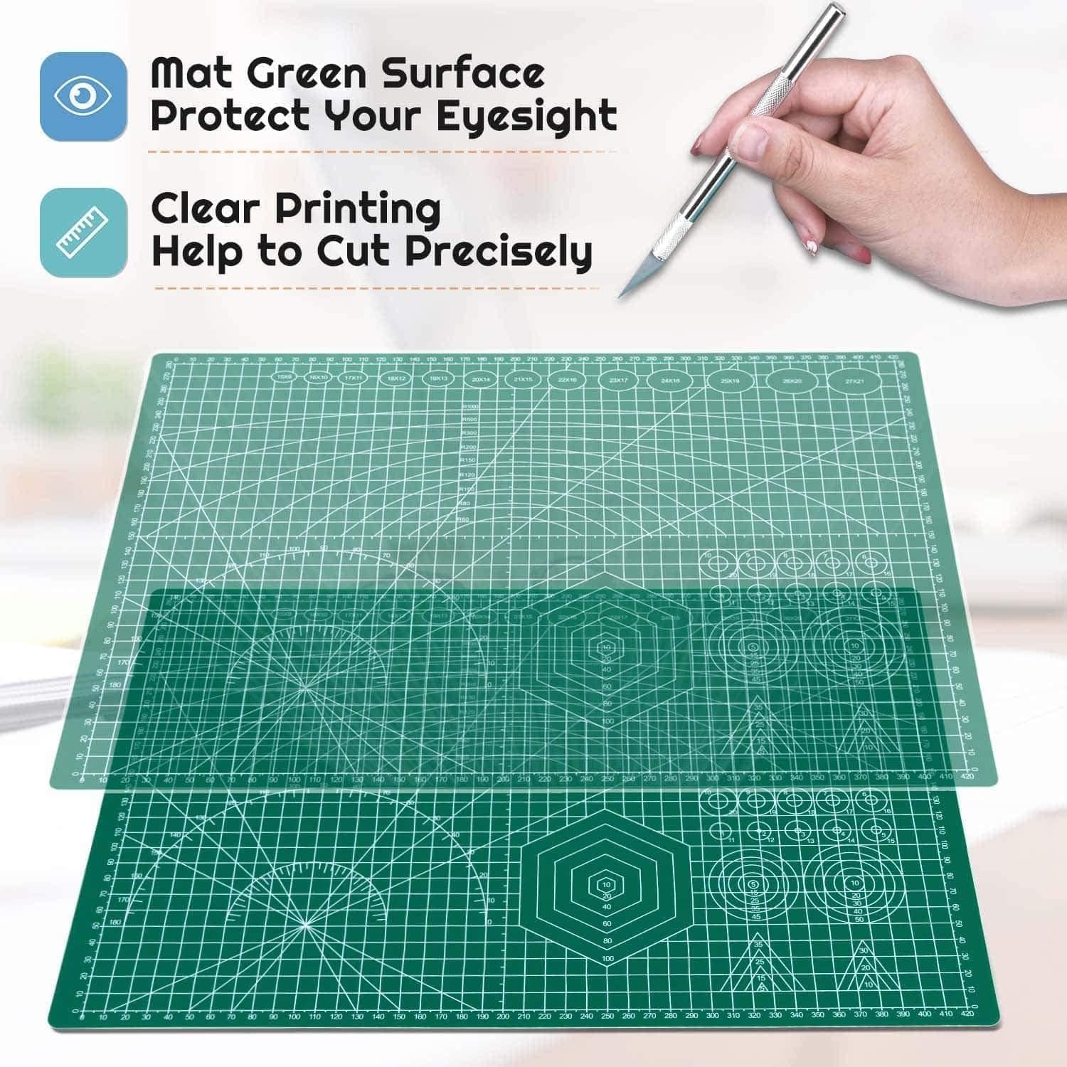 Pixora A3 Self Healing Cutting Mat 18 x 12 Inch | 5 Layer Rotary Cutting Craft Board for Sewing Quilting Scrapbooking Leather Craft Fabric Cutting Hobby Projects (A3)