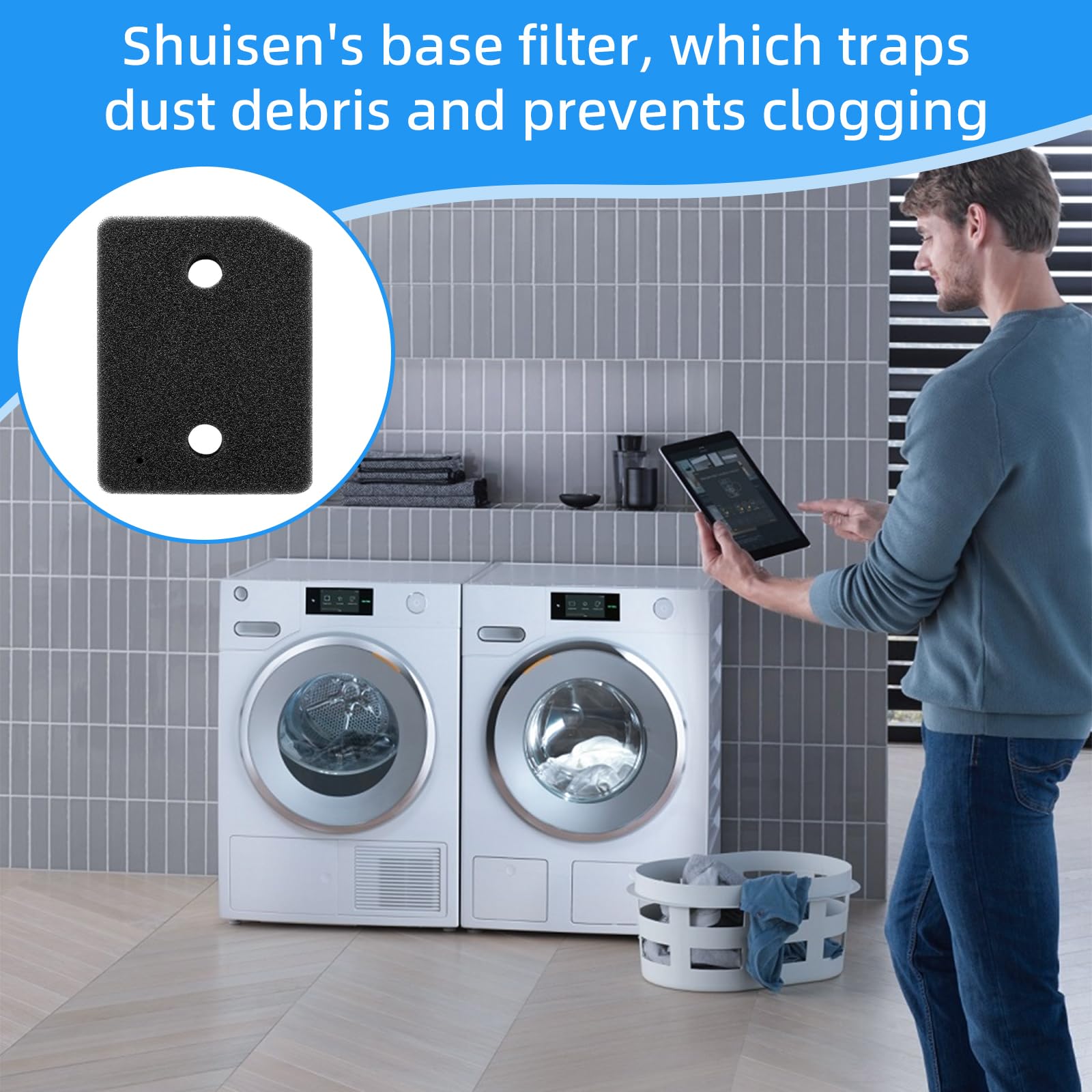 Sockelfilter Ersatz für Miele T1 Trockner 9164761 Wärmepumpen-Wäschetrockner TKB150WP TKG450WP TCE520WP TMB540WP TKS650WP TCJ680WP Teile, Reinigungszubehör für Trocknerentlüftungen