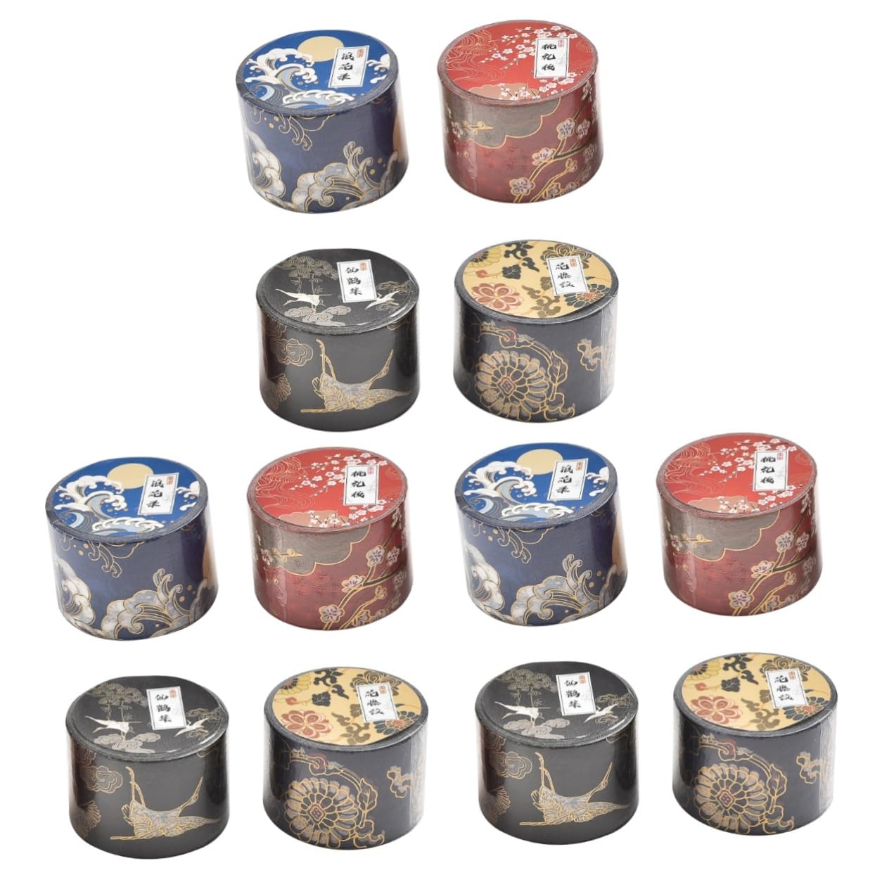 TEHAUX 12rollen Washi Tape Mit Hot Stamping Dekorative Klebebänder Für Scrapbooking Journaling Und Bastelprojekte Branch Wave Crane Flower