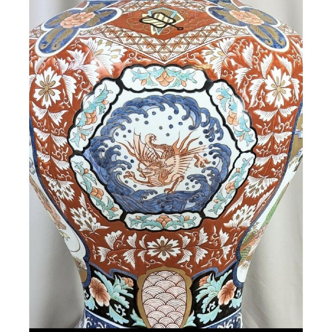 Amazon.co.jp: 有田焼 沈香壺 色絵 神右衛門作 七福神 特大八角三段 総 