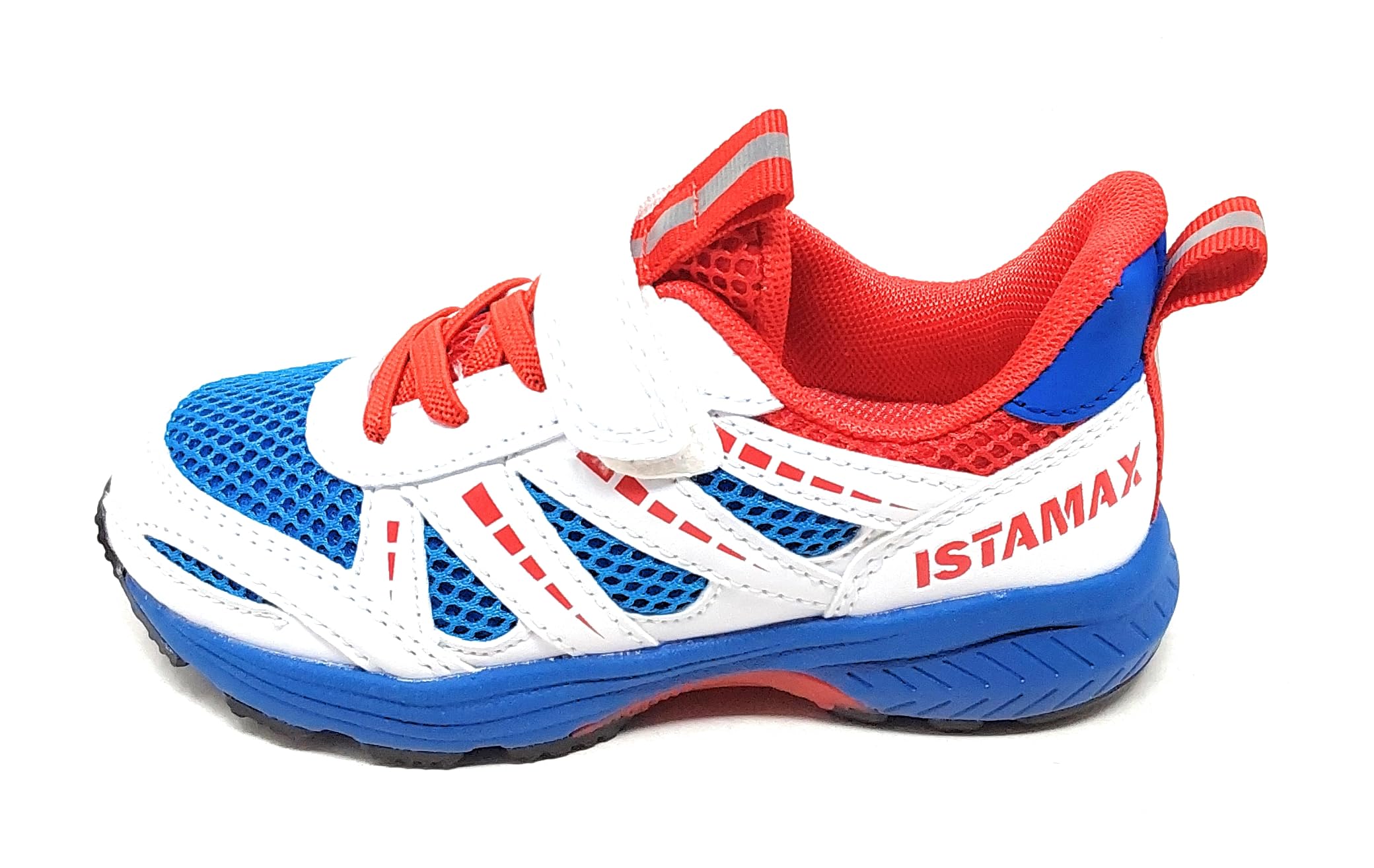 Scarpe Sportive Bambino IMAA3812,Mesh Traspirante,Bianco Blu Rosso,Strappo e Lacci Elastici