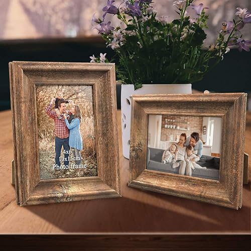 Miniatura 7 de ZBEIVAN Juego de 2 marcos de fotos de 18 x 24 pulgadas, rústicos, de 24 x 18 pulgadas, para colgar en la pared vertical y horizontal