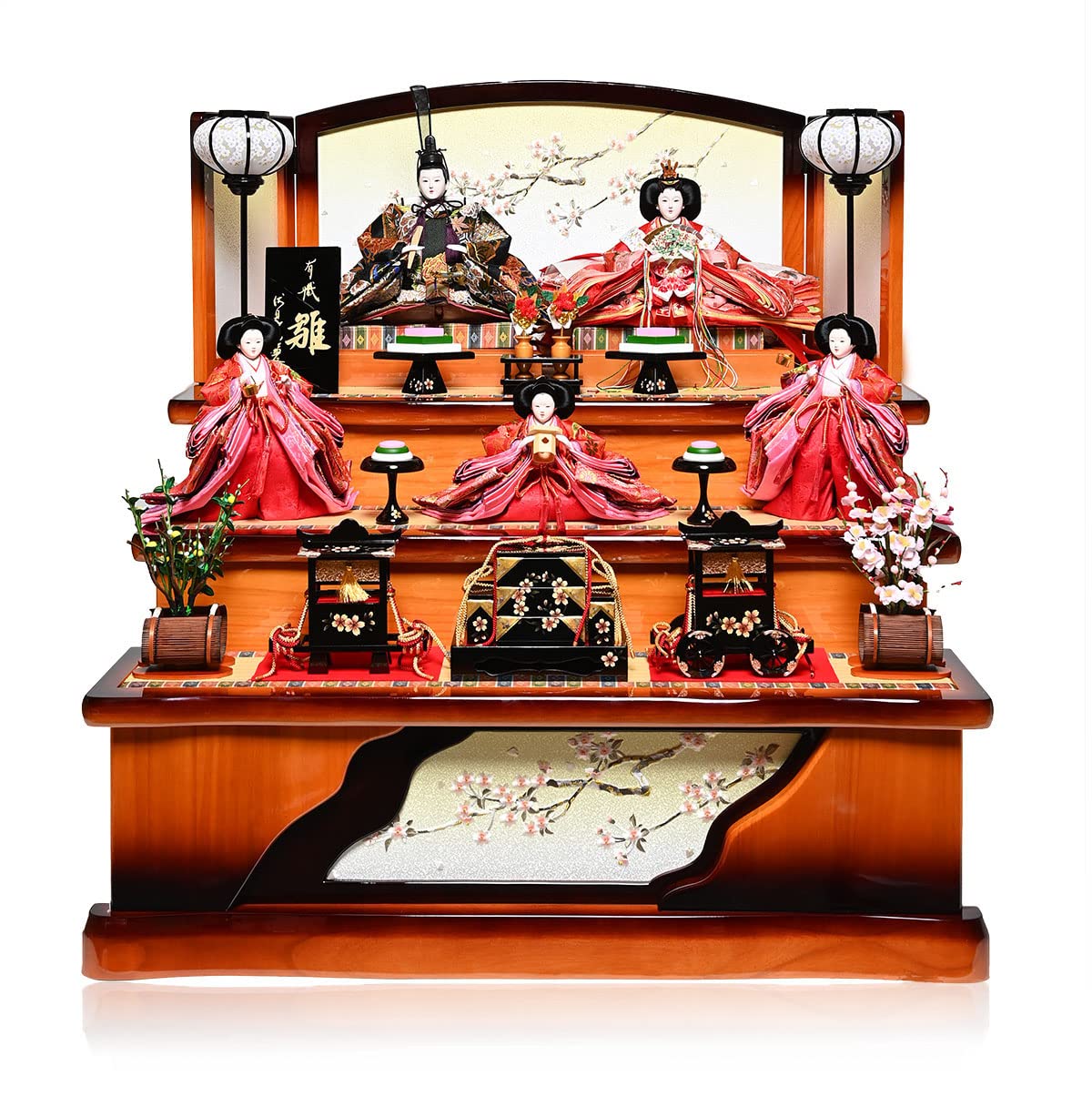 春陽』小十番親王小三五官女三段飾り | 山形県 鶴岡市の雛人形・五月