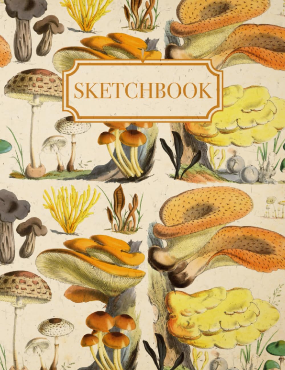Vintage Mushroom Sketchbook: Large Blank Paper Sketchbook | Vintage Mushroom Theme | 100 Pages for Art, Doodling, and Designing