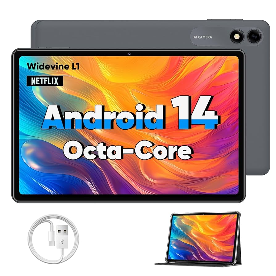 COLORROOM Android 14 Tablet 10,1 Zoll Tablets, 10 GB RAM +