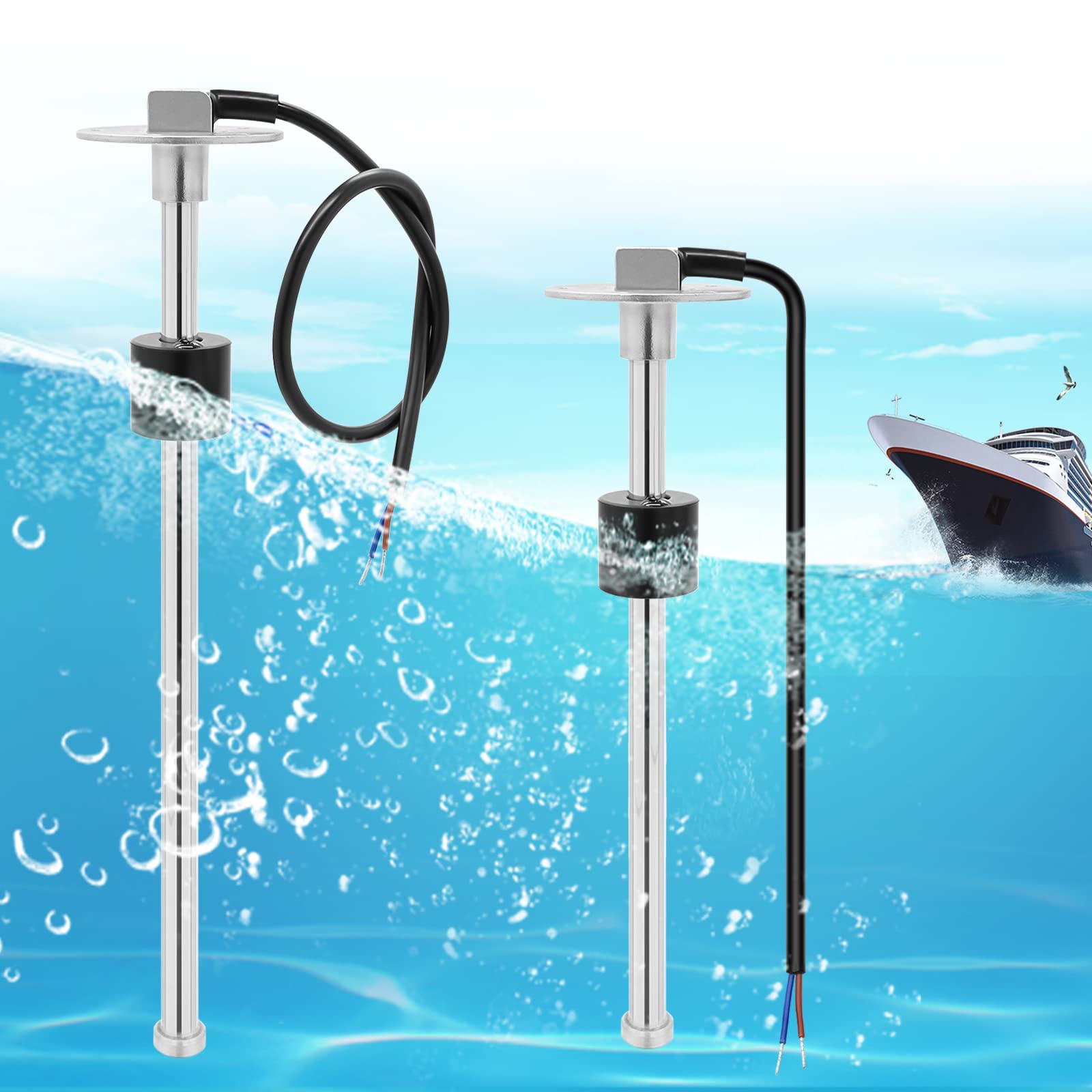 Unità di invio del livello del carburante 275mm Marine Boat Fuel Water Level Gauge Sensore Indicatore del serbatoio 5 fori Adatto per carburante Indicatore di livello dell'acqua 0-190ohms