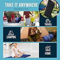 Vista 5 de Foamma Colchón de espuma viscoelástica enrollable de 4 x 30 x 75 pulgadas con funda de cremallera resistente al agua, plegable y portátil