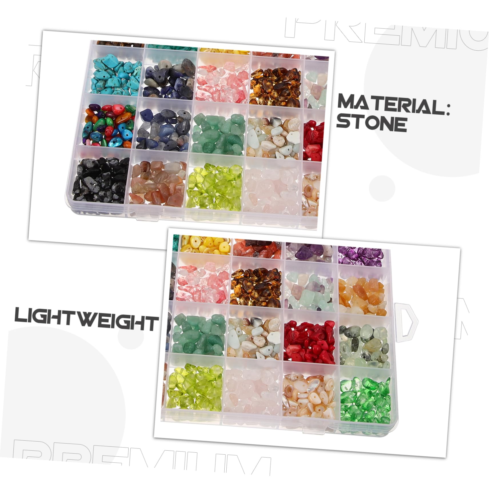 Cuentas de Piedra Natural Sueltas para Manualidades DIY en Caja