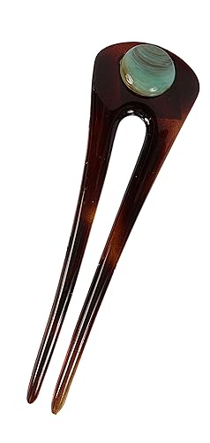 Caravan Horquilla francesa decorada con cuentas turquesas, concha de tortuga disponible en Yaxa Venezuela