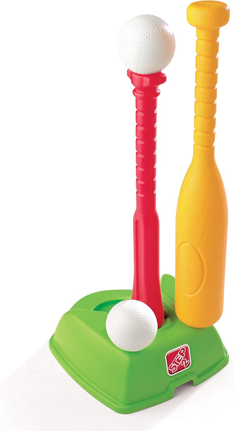 Step2 2-in-1 T-Ball and Golf Set Toy - Outdoor Play Golf Baseball Set for Kids - Durable Plastic Toys - Red/Green/Yellow : Toys & Games