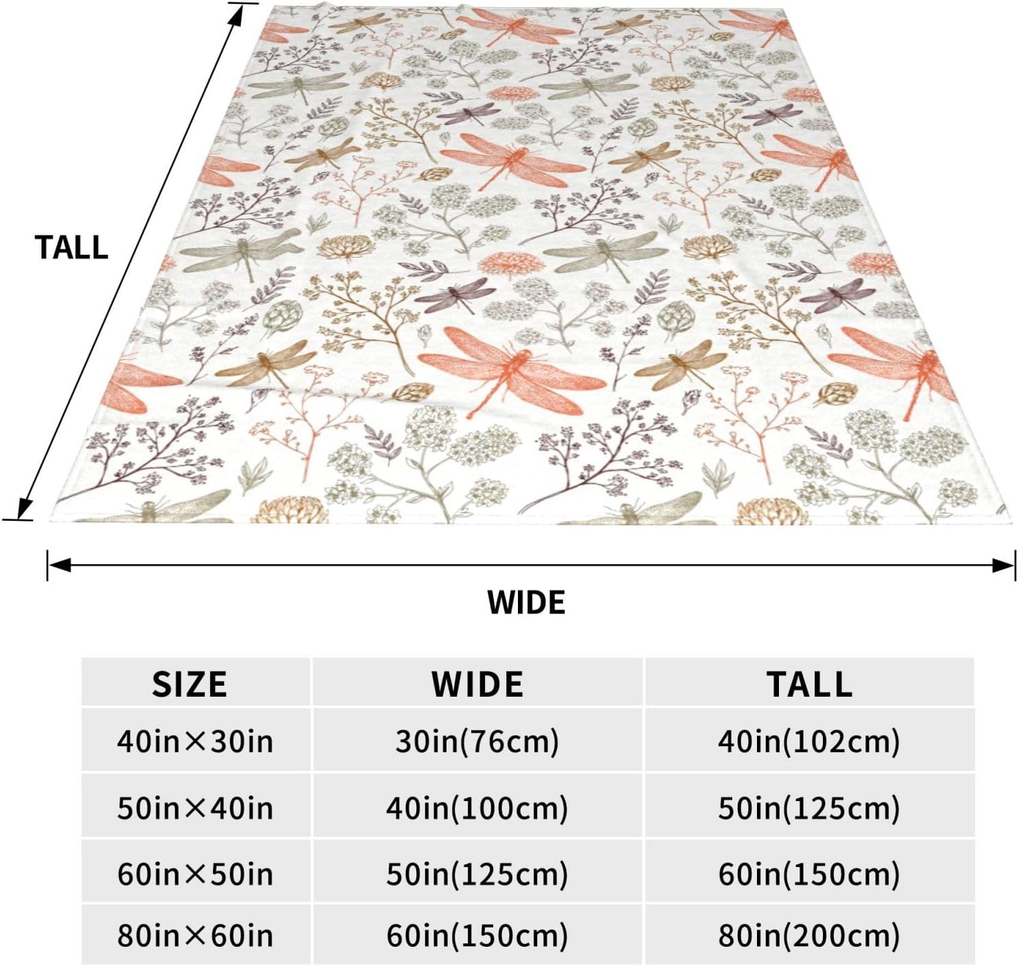 Dragonfly Blanket for Women 50x60 Inches - Ultra Soft Plush Flannel Throw Blanket - Elegant Dragonfly Gifts for Her - Cozy Lightweight Blanket for Bed, Couch, Office & Travel - All Season Comfort - Image 6