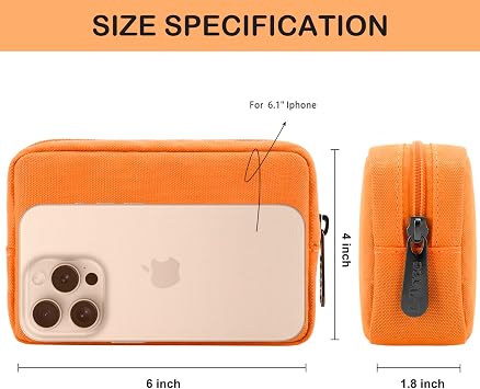 Small Makeup Bag Cosmetic Pouch | Zipper Mini Tech Charger Cable Electronic Organizer Case Travel Accessories