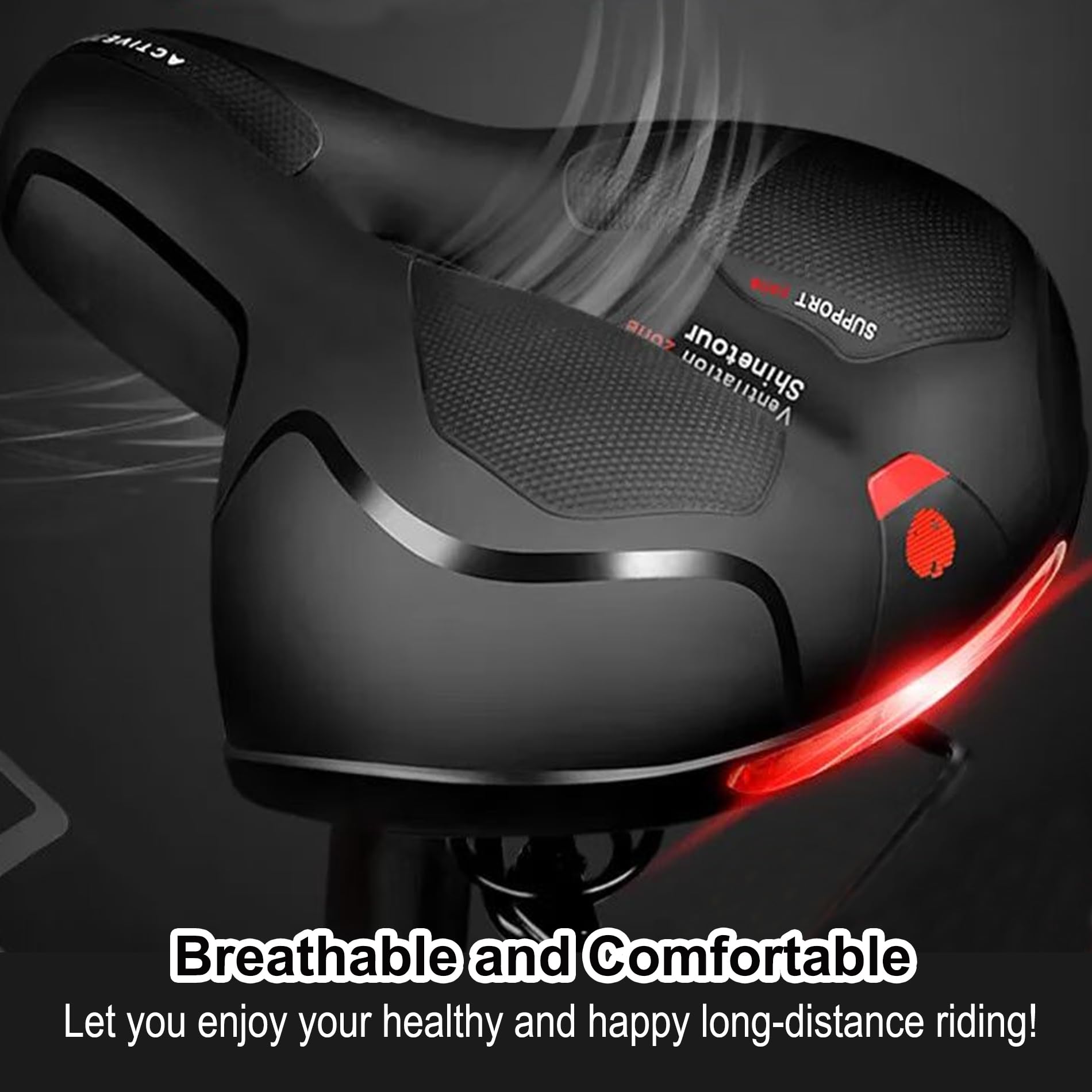 Selle De Vélo Ergonomique En Gel Confortable Homme Et Femme - Housse Étanche Anti-Pluie & Clé à Molette - Douce, Respirante Et Amortissante Pour VTT, Vélo De Route, Ville