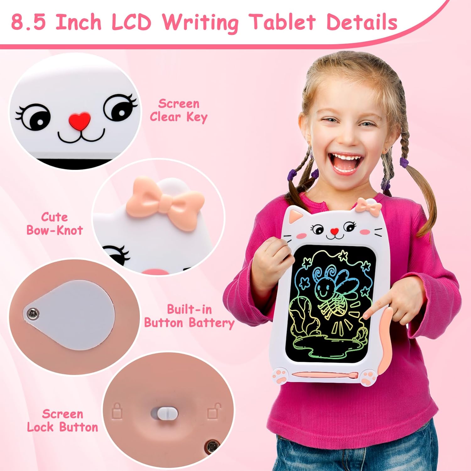 Toddler Toys Age 12,8.5in LCD Writing Tablet for Kids,Reusable Doodle