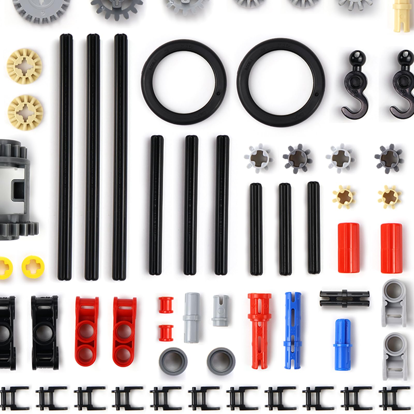 Technic Parts Lot de 844 essieux d'engrenages compatibles avec les briques Lego, les roues, les