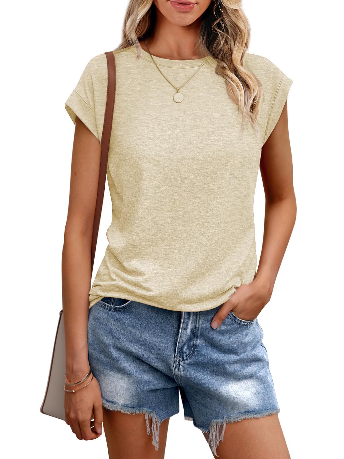 Cuptacc Tshirt Damen Tops Sommer Rundhals Oberteile Damen Elegant Basic Bluse Kurzarm Tank Top Business Outfit