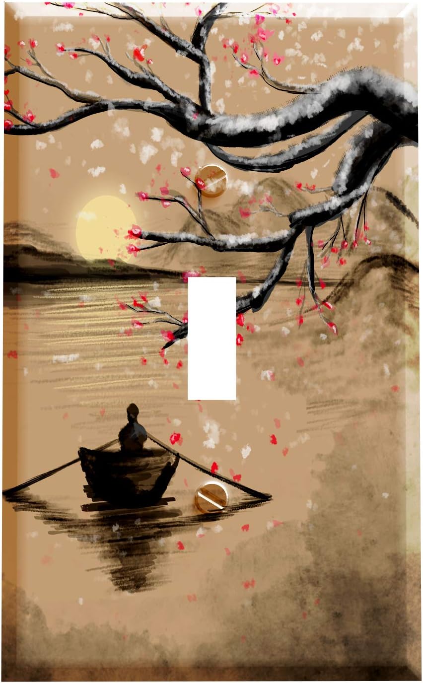Asian Winter Plum Blossom - Light Switch Covers - Single Toggle Switch