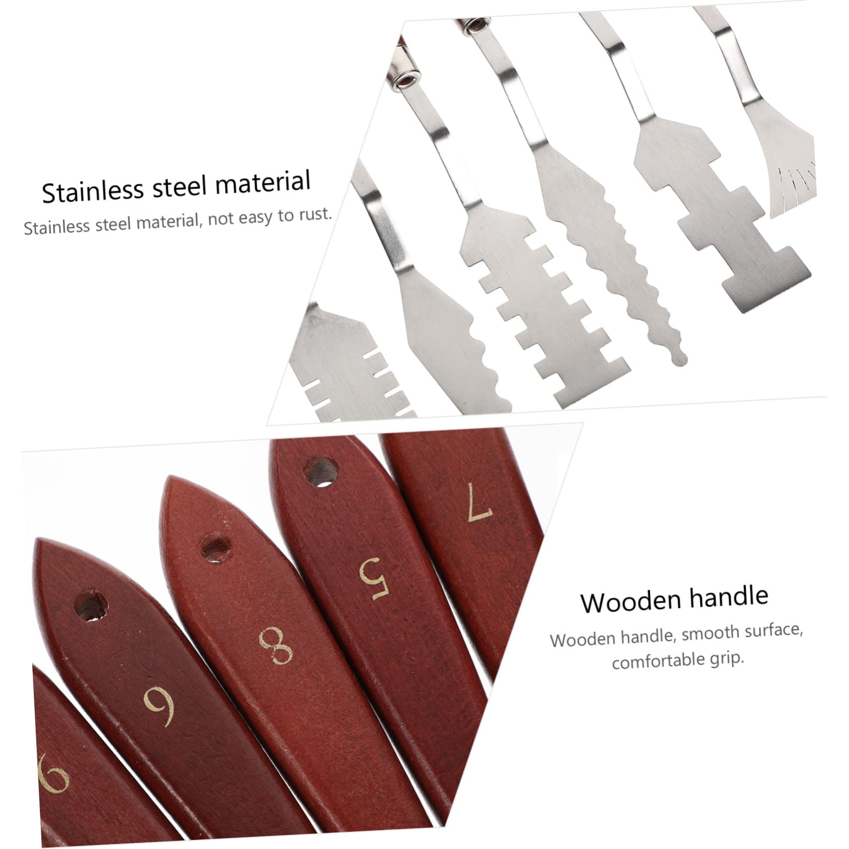 Homoyoyo 14 pièces Kit Spatules à Palette Acier Inoxydable avec Manche Outil Flexible pour Mélange de Couleurs et Peinture à Huile Adapté Aux Toiles et Acryliques