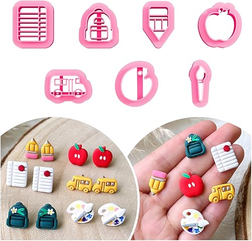 KEOKER Cortadores de arcilla escolar, cortadores de aretes de arcilla polimérica para fabricación de joyas, cortadores de arcilla polimérica, 7