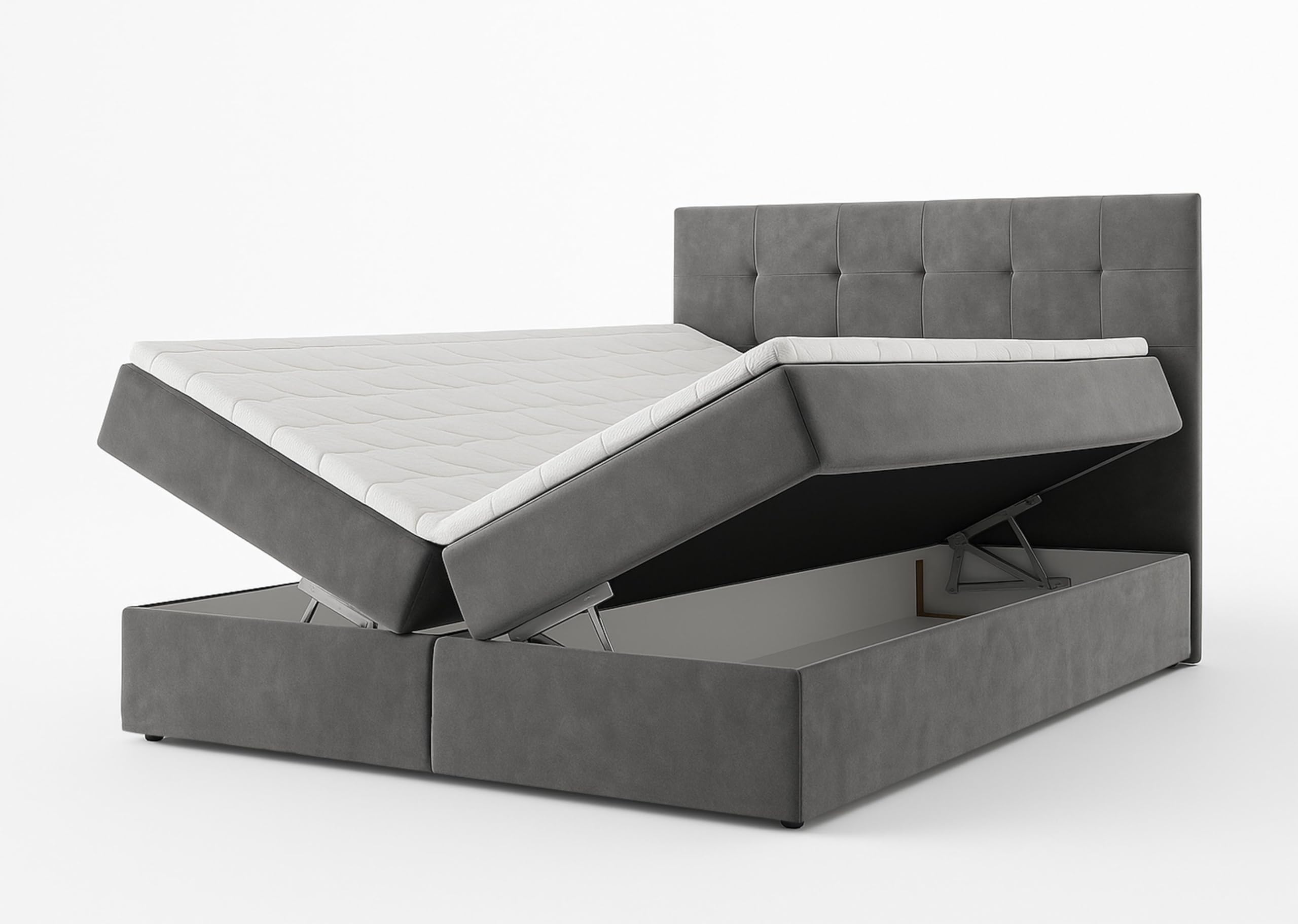 Stauraum Boxspringbett 180x200 cm Geceteni Doppel Bett Beige