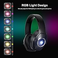 Vista 7 de YOTMS Auriculares para juegos para PS5, PS4, PC, Switch, Xbox One, auriculares inalámbricos Bluetooth sobre la oreja para laptop, tablet, Q8 2 en 1