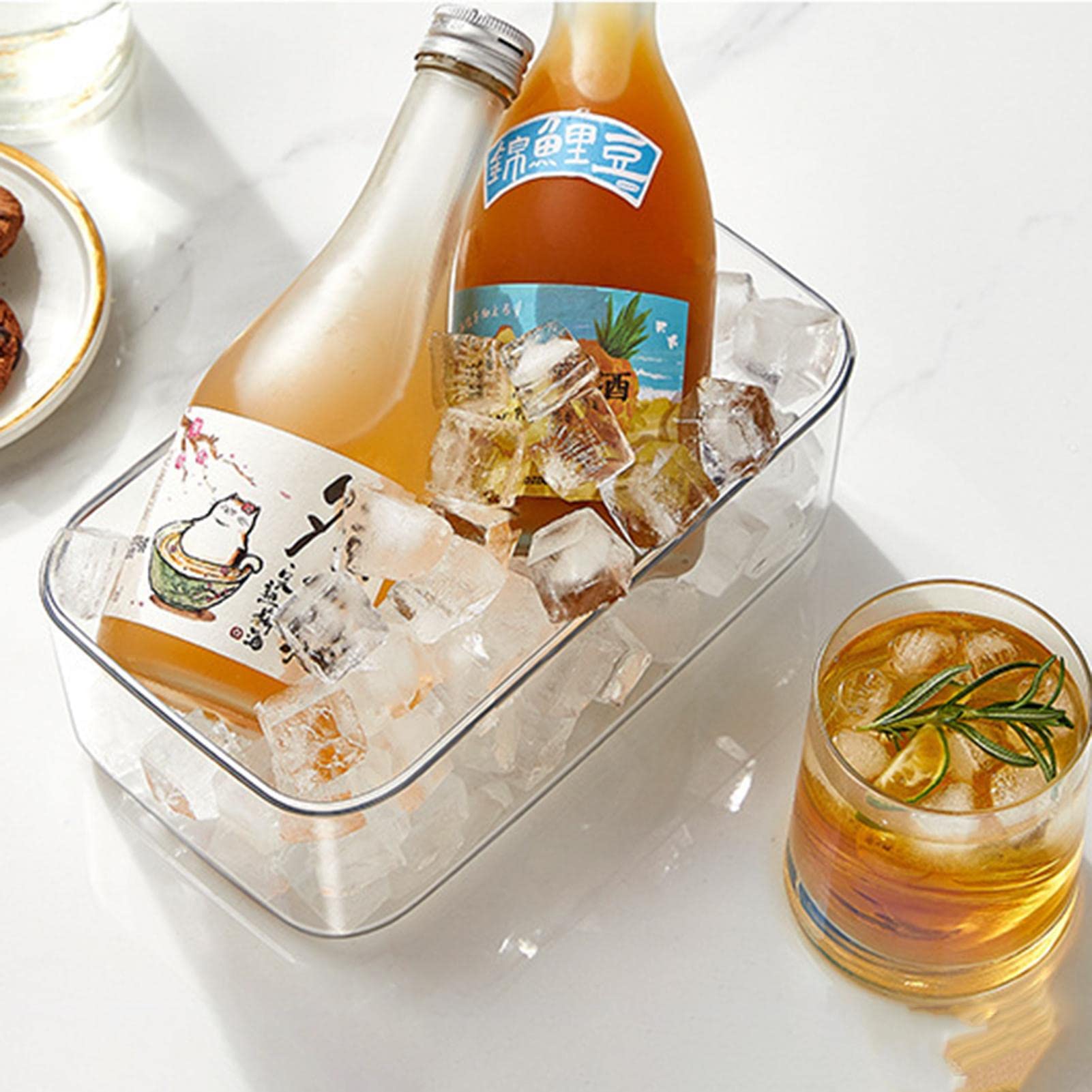 Ice Lolly Eiscreme-Form, Eiswürfelform mit Deckel | 64 Raster Silikon Eiswürfelform mit Ablage | stapelbare Eis-Eiswürfelform zum Kühlen von Eis Cocktail Whisky Tee