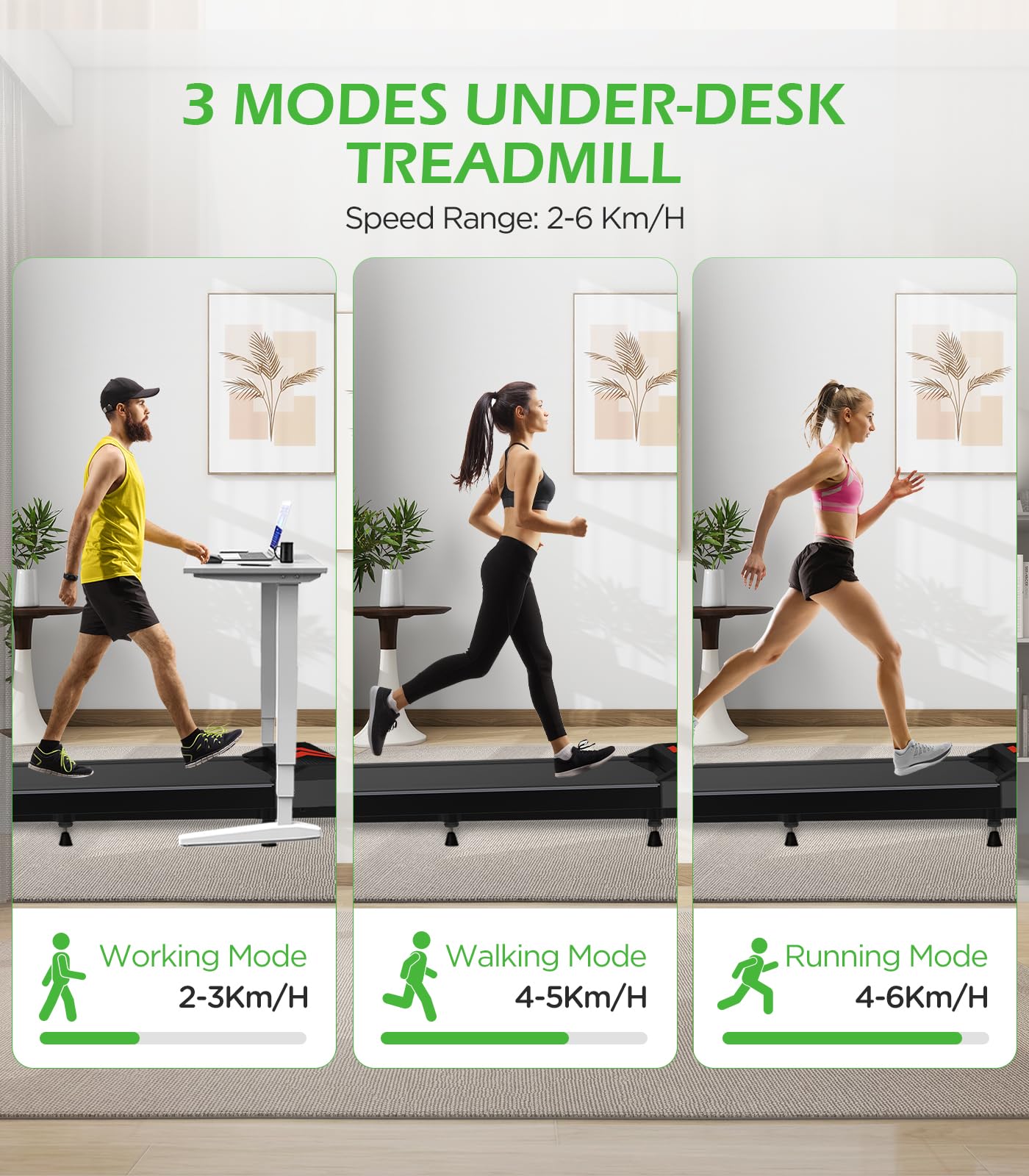 Cozary Tapis Roulant Elettrico Salvaspazio con 5% Inclinazione, Walking Pad per Casa e Ufficio, 120 kg, 2-6 km/h, Motore 2.5 HP Silenzioso, Controllo App e Telecomando