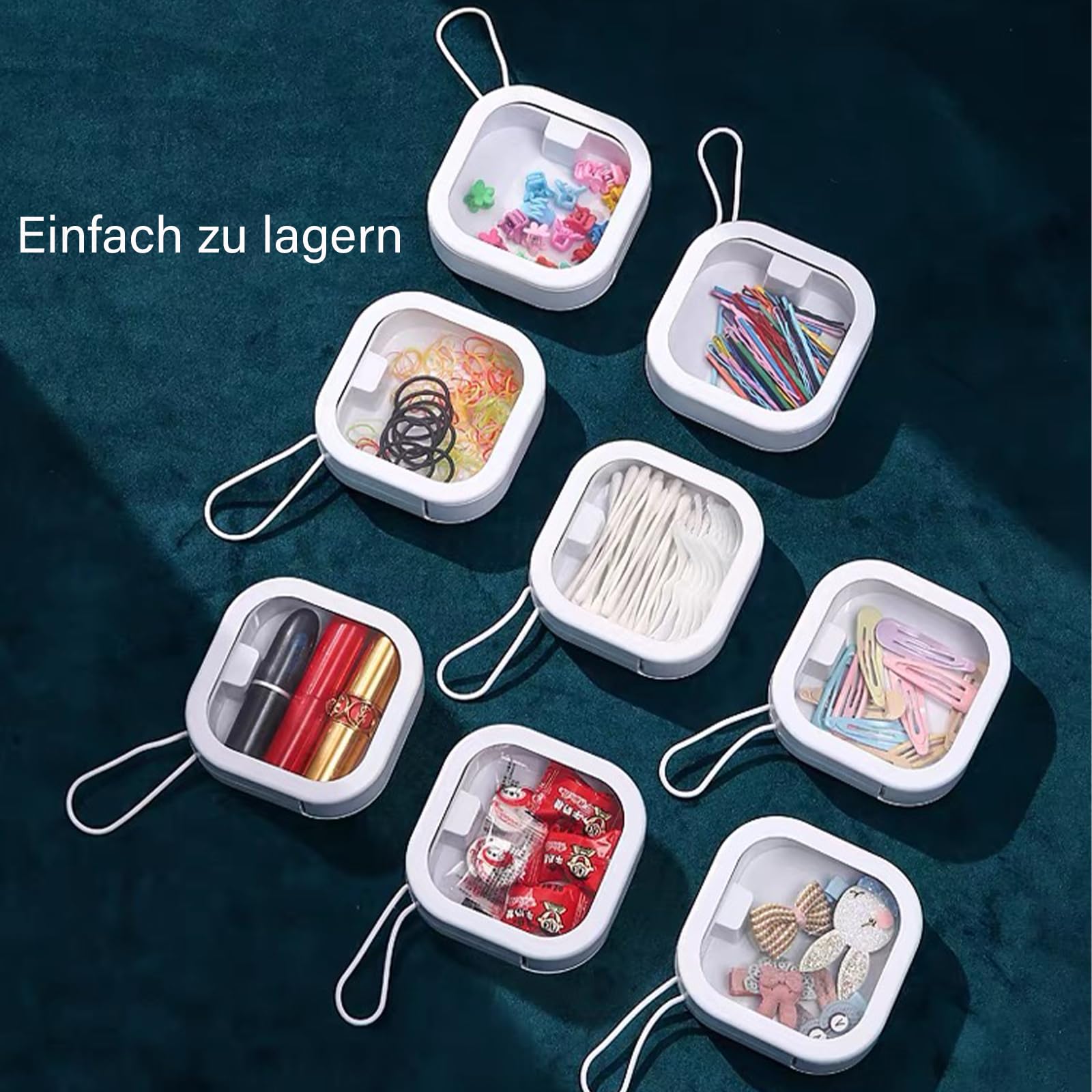 UTHCLO 2er Set Haargummi Organizer Box - Robust, Kompakt Mit Tragebändchen