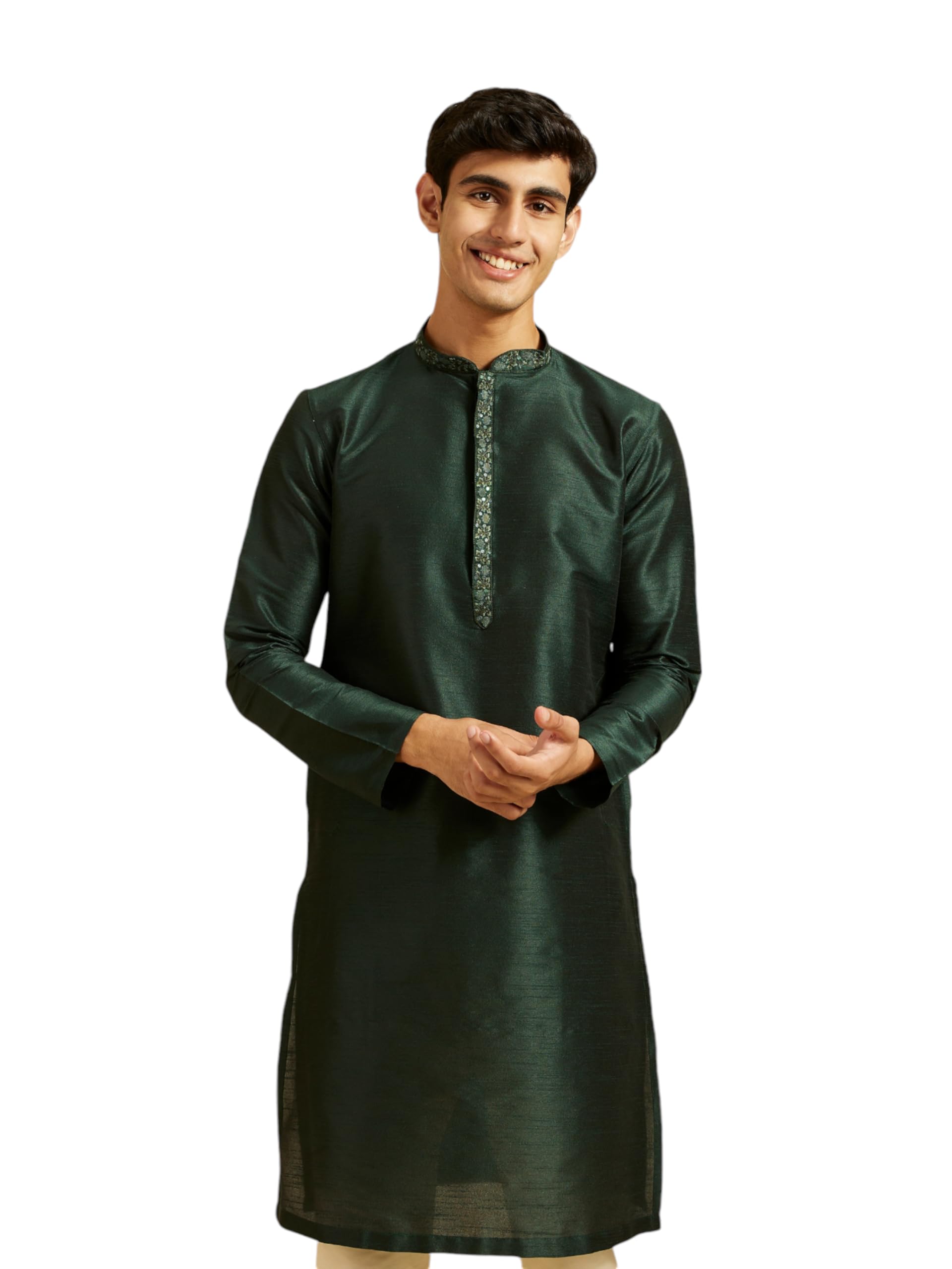 diwas by manyavar Men's Art Silk Sequined Kurta (1pc)-picture-26