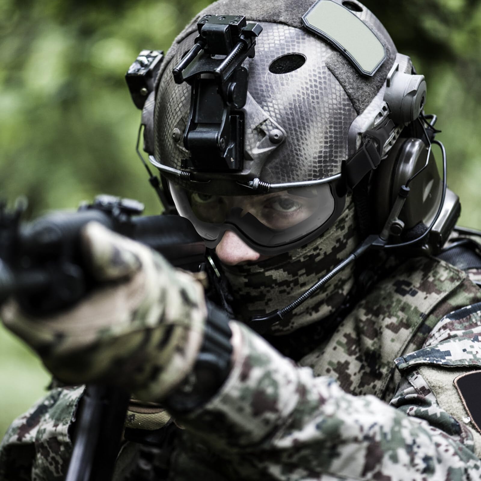 Qavctw Taktischer Brille für Airsoft, Militär Schutzbrille mit Anti Beschlag Linse, für Jagd, Schießen, Paintball, Radfahren