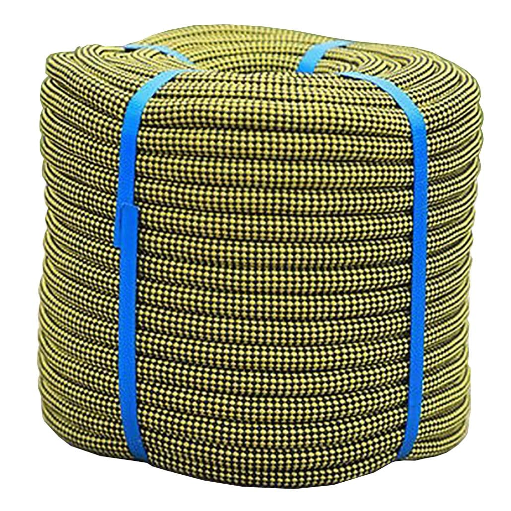 Corde de gréement Robuste en Polyester, 16 mm x 50 m, 48 brins, adaptée à la Construction, la Navigation, la Traction, Les travaux portuaires, la randonnée et Le Camping - Corde Jaune, Dispo