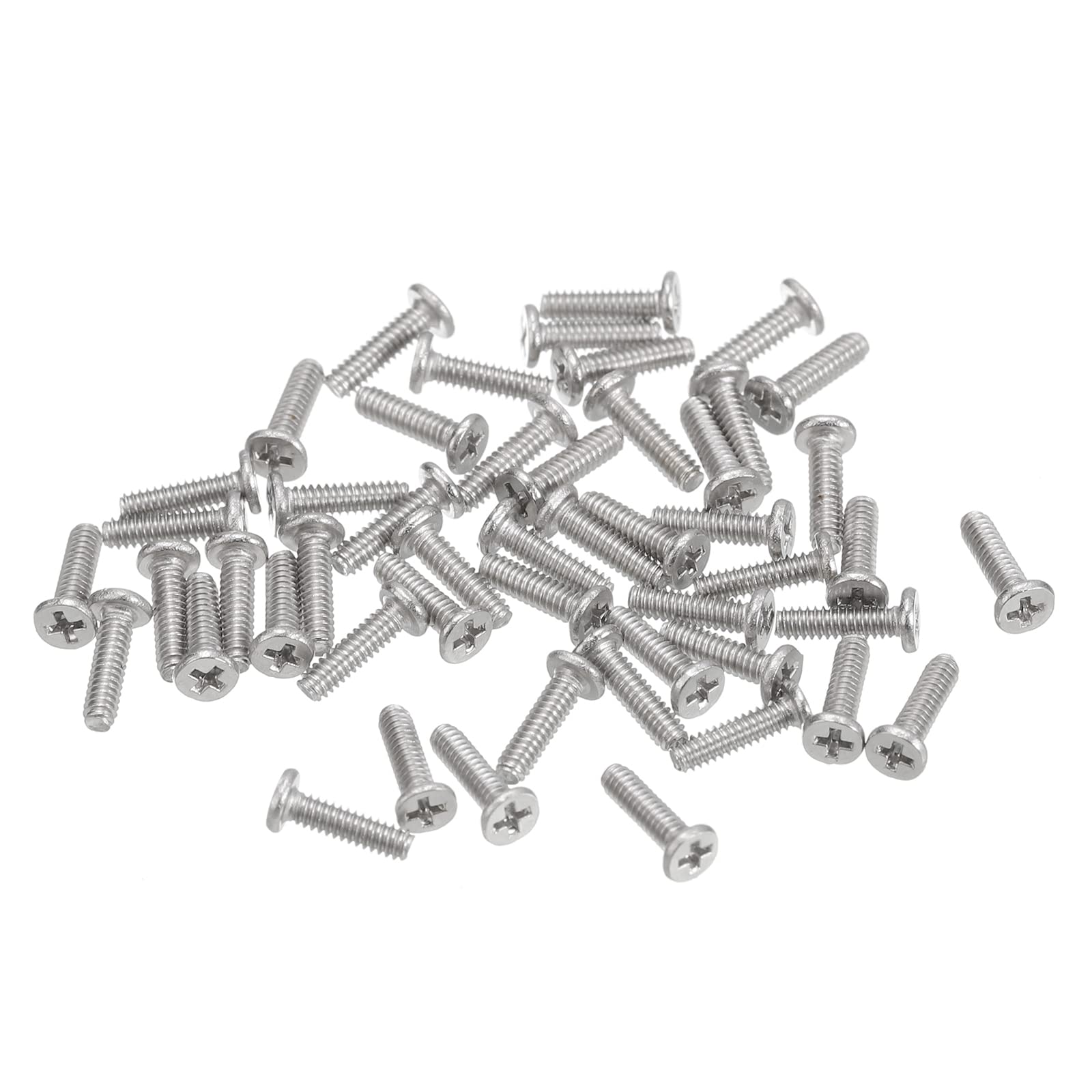 uxcell M1.4-0.3 x 5mm 100Pcs Flat Round Head Screws 304 Stainless Steel Phillips Drive Machine Screws Hardware Fastener for Furniture Connection-image-13